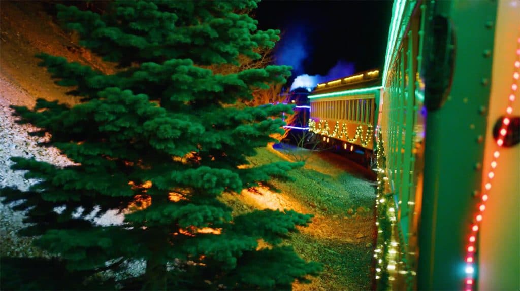 Electric Holiday Train O’ Lights Virginia & Truckee Railroad