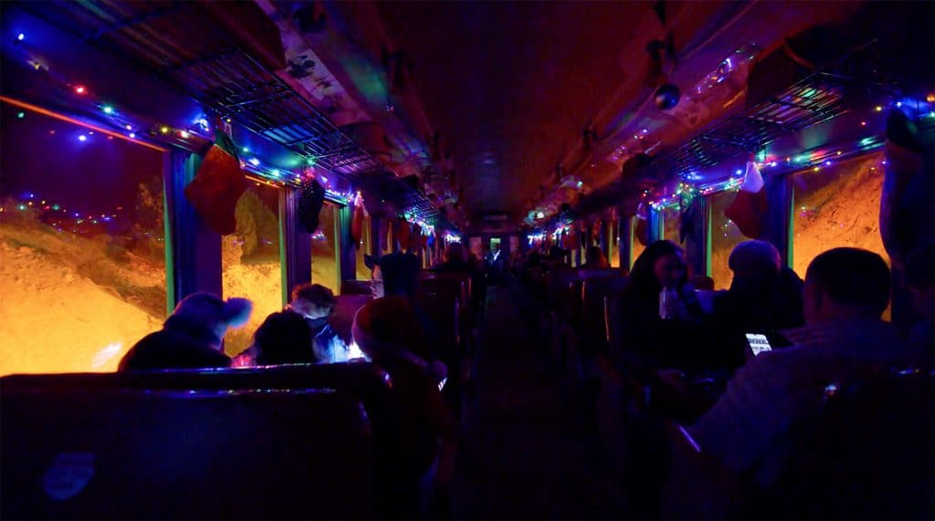 Electric Holiday Train O’ Lights Virginia & Truckee Railroad