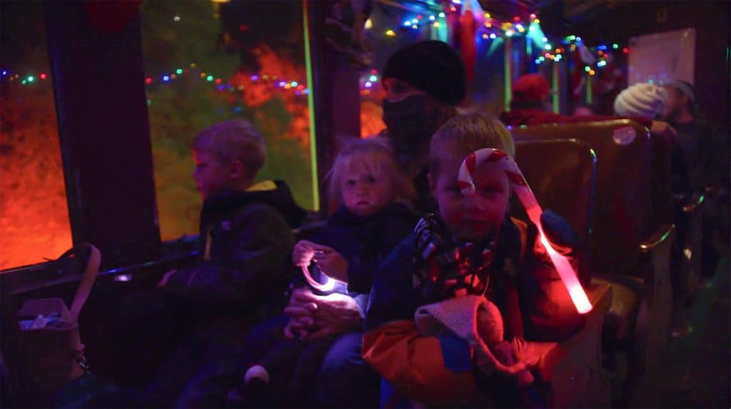 Electric Holiday Train O’ Lights Virginia & Truckee Railroad
