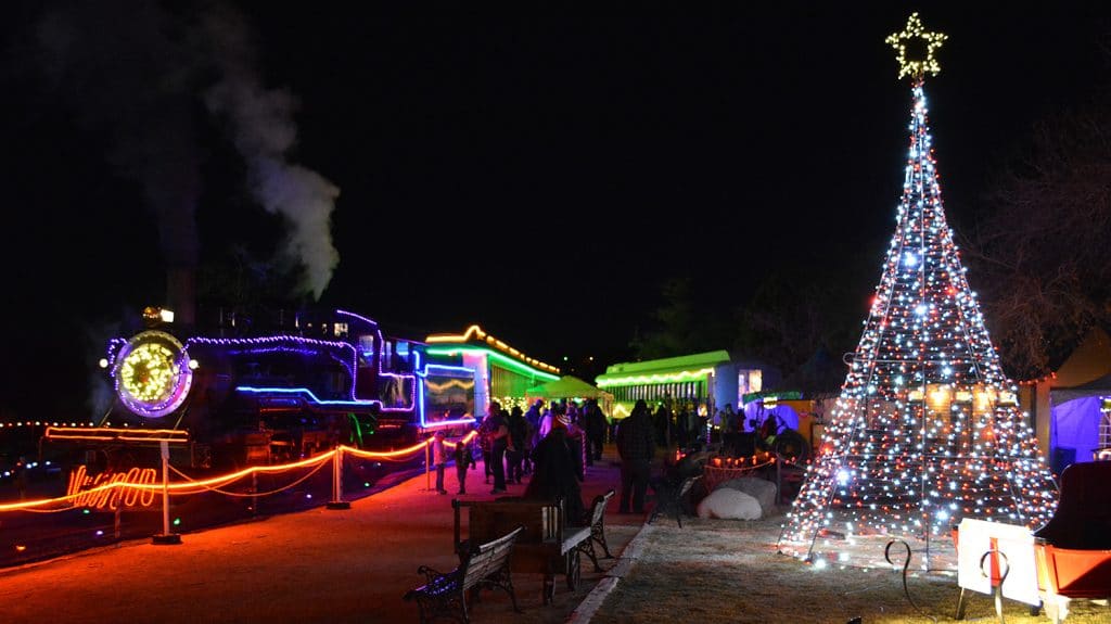Electric Holiday Train O’ Lights Virginia & Truckee Railroad